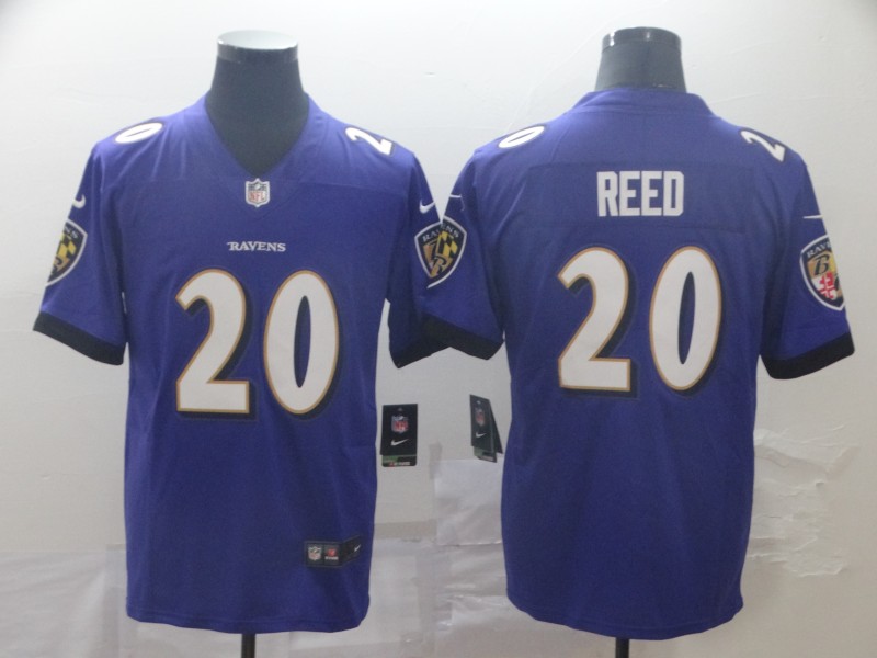 Men's Baltimore Ravens Ed Reed #20 Purple Jersey